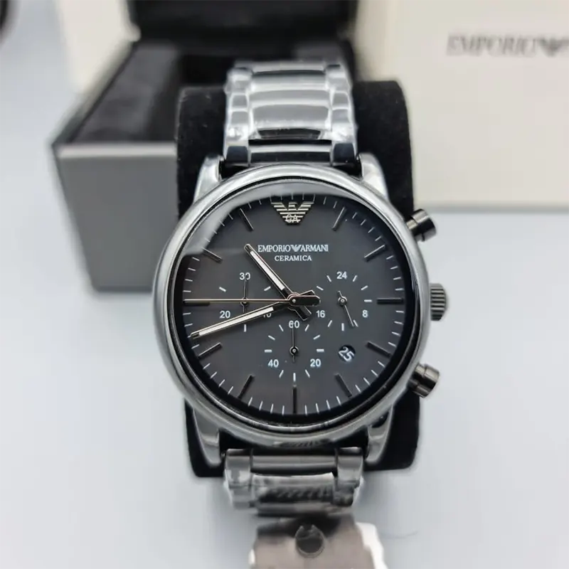 Emporio Armani Luigi Chronograph Black Dial Men's Watch- AR1507